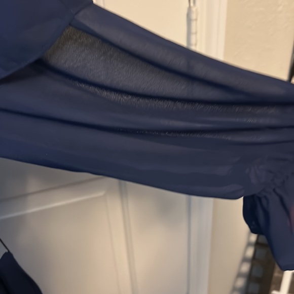 By & By Navy Blue off the shoulder Dress Size XL w/ adjustable straps - Picture 2 of 9